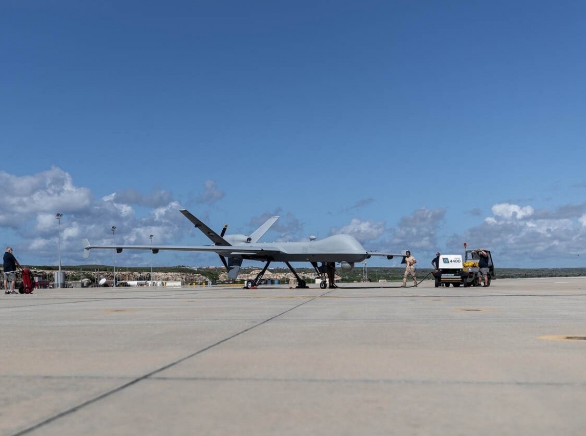 Pa prome biaha Marina Real a train hunto cu e avion sin piloto MQ-9 Reaper